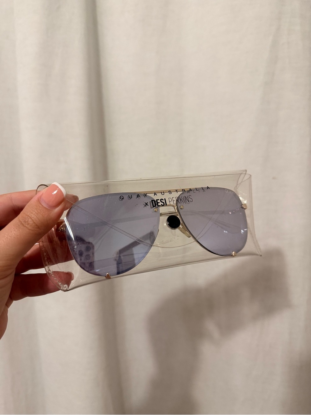 Quay Australia Aviator Sunglasses with Light Purple Lenses